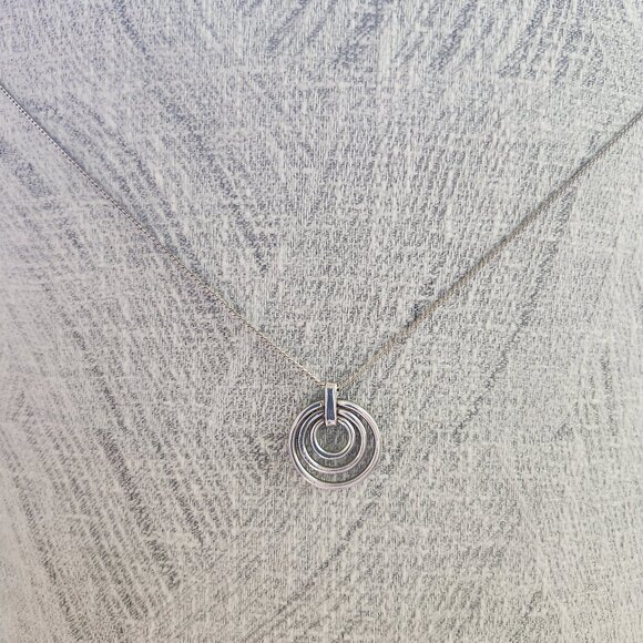 Sterling Silver Modern Pendant Necklace - Picture 1 of 6